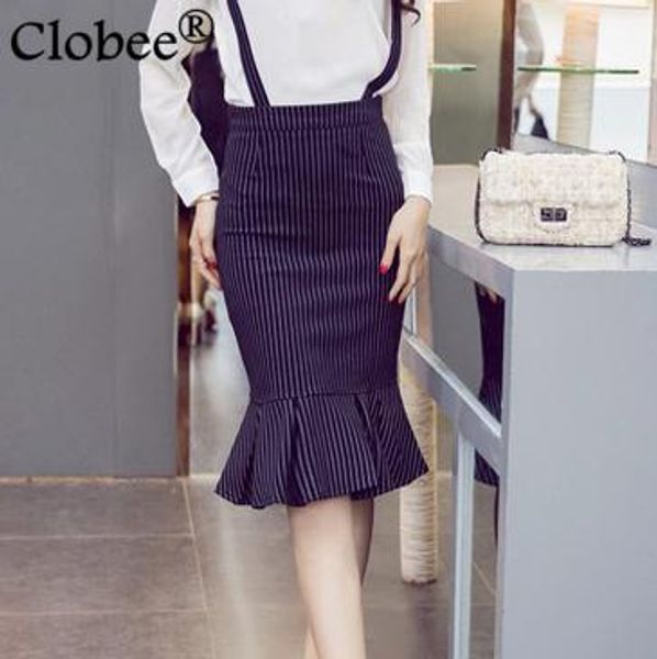 high waist striped ruffles lap mermaid skirt women casual suspender skirt ladies slim pencil ing, Black
high waist striped ruffles lap mermaid skirt women casual suspender skirt ladies slim pencil ing, Black