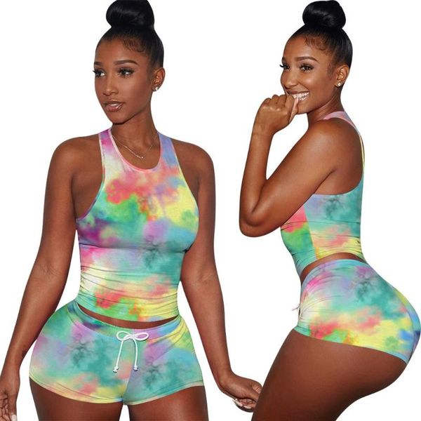 two piece set women sleeveless strappy short tie-dye print tracksuit sport cami belt and pants suit two piece outfits, White
two piece set women sleeveless strappy short tie-dye print tracksuit sport cami belt and pants suit two piece outfits, White