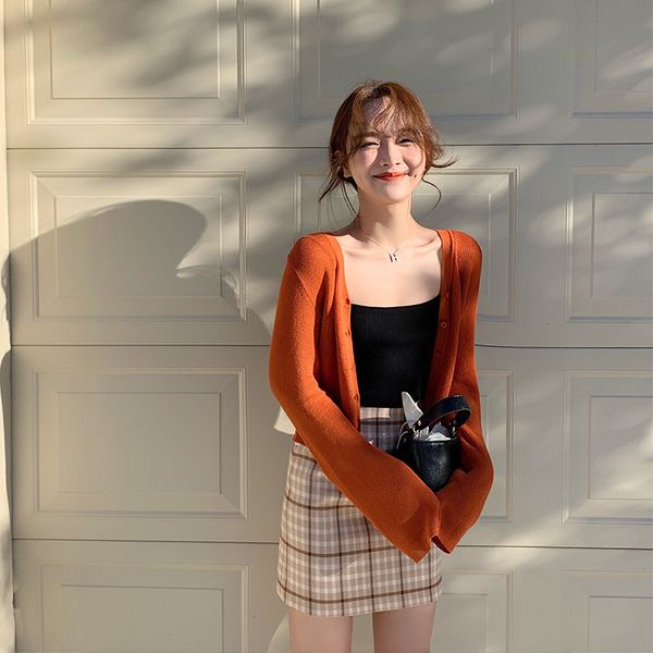 chic summer casual thin long sleeve women cardigans shirt v-neck plain knitted sunscreen outerwear top, Black;brown
chic summer casual thin long sleeve women cardigans shirt v-neck plain knitted sunscreen outerwear top, Black;brown