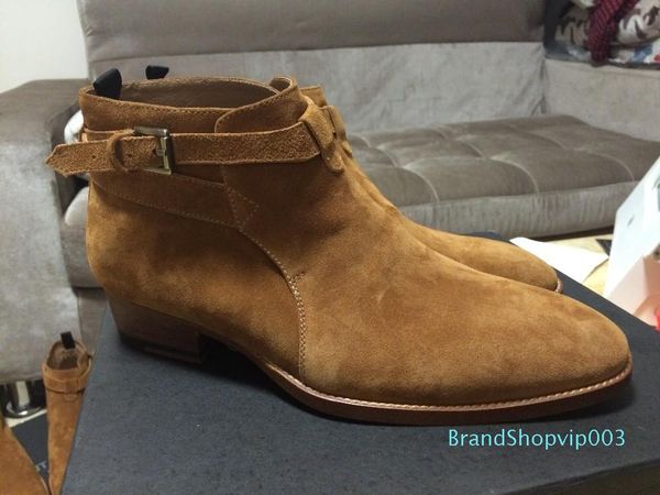 exclusive customized new model 2019 paris london qing-zhilong short ankle brown cross straps jodhpur catwalk suede boot, Black
exclusive customized new model 2019 paris london qing-zhilong short ankle brown cross straps jodhpur catwalk suede boot, Black