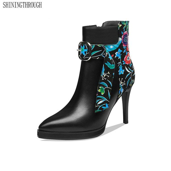 boots women elegant thin high heels party wedding shoes woman genuine leather pointed toe zipper basic ankle boots, Black
boots women elegant thin high heels party wedding shoes woman genuine leather pointed toe zipper basic ankle boots, Black