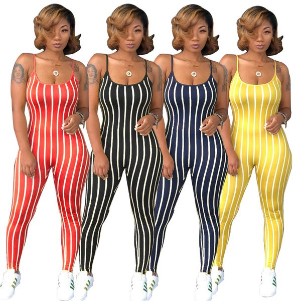 summer new european and american fashion personality high waist striped sling slim casual trousers ladies jumpsuit, Black;white
summer new european and american fashion personality high waist striped sling slim casual trousers ladies jumpsuit, Black;white