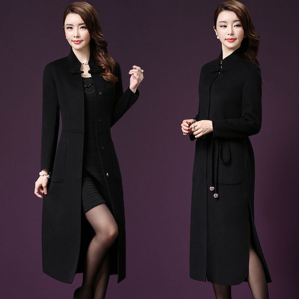 autumn winter new wool blends coat women vintage single breasted long red wool jacket female plus size overcoat 4xl, Black
autumn winter new wool blends coat women vintage single breasted long red wool jacket female plus size overcoat 4xl, Black