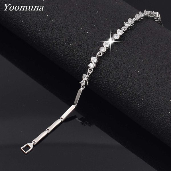 fashion crystal charm bracelets silver chain rhinestione bracelet cubic zirconia bangles for women jewelry valentines day gifts, Black
fashion crystal charm bracelets silver chain rhinestione bracelet cubic zirconia bangles for women jewelry valentines day gifts, Black