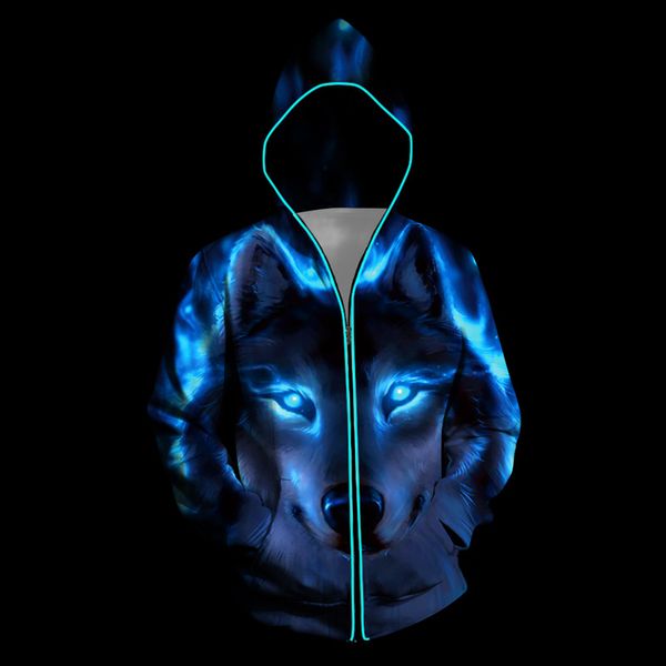 new style men's designer hoodies stretch sweatshirts rap hip hop zipper cardigan 3d printing wolf couples with shiny clothes 002, Black
new style men's designer hoodies stretch sweatshirts rap hip hop zipper cardigan 3d printing wolf couples with shiny clothes 002, Black