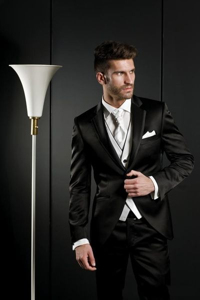 fashion black satin groom tuxedos notch lapel groomsmen mens wedding dress handsome man jacket blazer 3 piece suit(jacket+pants+vest+tie)932, Black;gray
fashion black satin groom tuxedos notch lapel groomsmen mens wedding dress handsome man jacket blazer 3 piece suit(jacket+pants+vest+tie)932, Black;gray