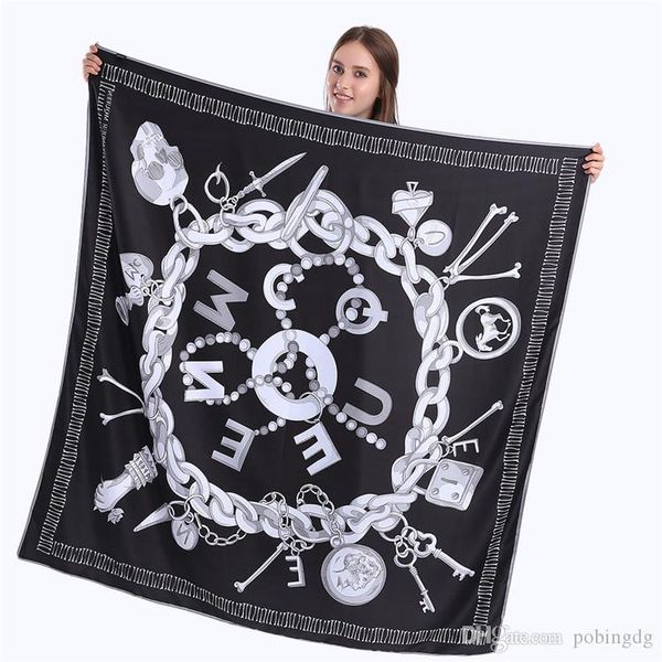 new twill silk scarf women skull key printing square scarves fashion wrap female foulard large hijab shawl neckerchief 130*130cm, Blue;gray
new twill silk scarf women skull key printing square scarves fashion wrap female foulard large hijab shawl neckerchief 130*130cm, Blue;gray