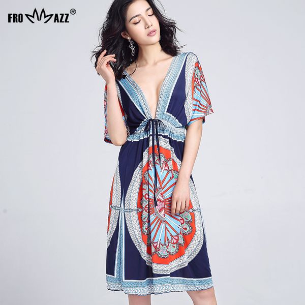 frommazz 2018 floral print bohemian summer dress women boho beach party dress black blue green, White;black
frommazz 2018 floral print bohemian summer dress women boho beach party dress black blue green, White;black