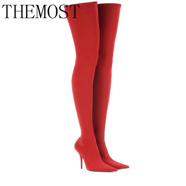 arqa2019 winter summer thigh high boots satin stretch elastic over the knee sky slim high heels long boots women shoes t200425, Black
arqa2019 winter summer thigh high boots satin stretch elastic over the knee sky slim high heels long boots women shoes t200425, Black