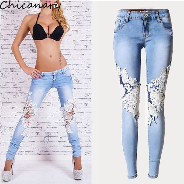 spring women vintage denim openwork lace stitching trousers slim feet jeans woman plus size women pants, Blue
spring women vintage denim openwork lace stitching trousers slim feet jeans woman plus size women pants, Blue
