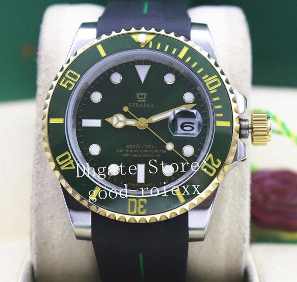 mens automatic 2813 mechanical watch men sapphire green ceramic dive superlative sub 116613 gold rubber b strap sport watches wristwatches, Slivery;brown
mens automatic 2813 mechanical watch men sapphire green ceramic dive superlative sub 116613 gold rubber b strap sport watches wristwatches, Slivery;brown