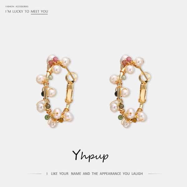 yhpup trendy exqusite natural stone natural pearls hoop earrings super copper earrings friend women wedding gift, Golden
yhpup trendy exqusite natural stone natural pearls hoop earrings super copper earrings friend women wedding gift, Golden