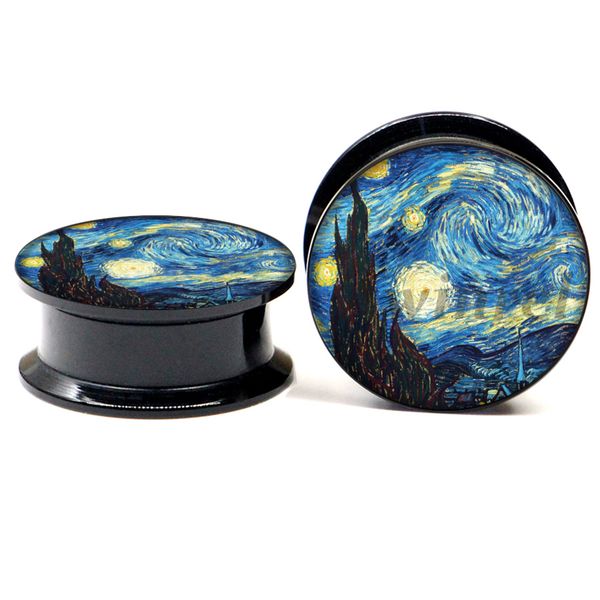 pair of the starry night acrylic ear gauge plugs screw fit flesh tunnel body jewelry 2 pieces asp0269, Slivery;golden
pair of the starry night acrylic ear gauge plugs screw fit flesh tunnel body jewelry 2 pieces asp0269, Slivery;golden