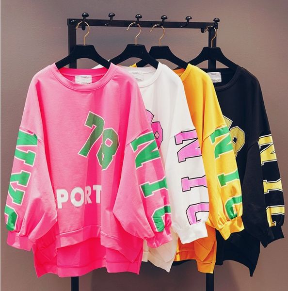 new spring fall women's letters printed long sleeved sweatshirts female students loose pullover shirt casual hoodies, Black
new spring fall women's letters printed long sleeved sweatshirts female students loose pullover shirt casual hoodies, Black