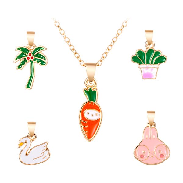 women cartoon necklace kit girls plant choker oil dripping neck pendant chain set jewelry, Silver
women cartoon necklace kit girls plant choker oil dripping neck pendant chain set jewelry, Silver