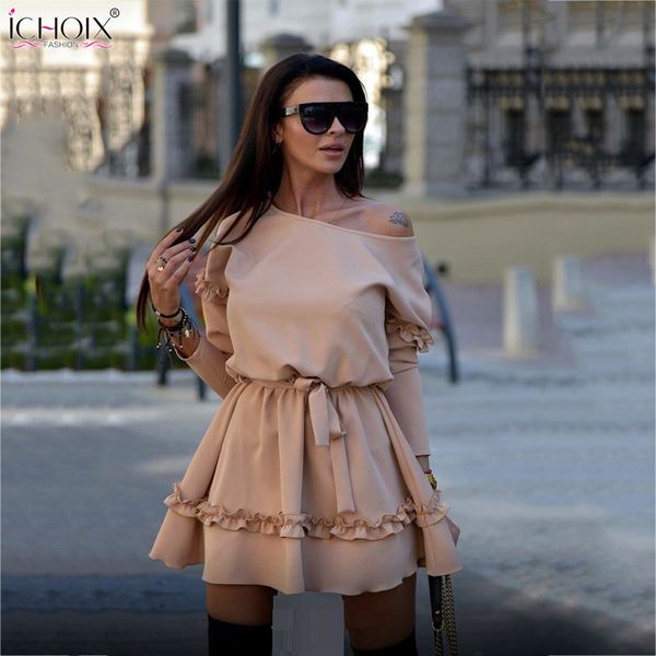 ichoix 2019 spring winter mini dress women off shoulder party dress casual solid color ruffle dresses for ladies vestidos, Black;gray
ichoix 2019 spring winter mini dress women off shoulder party dress casual solid color ruffle dresses for ladies vestidos, Black;gray
