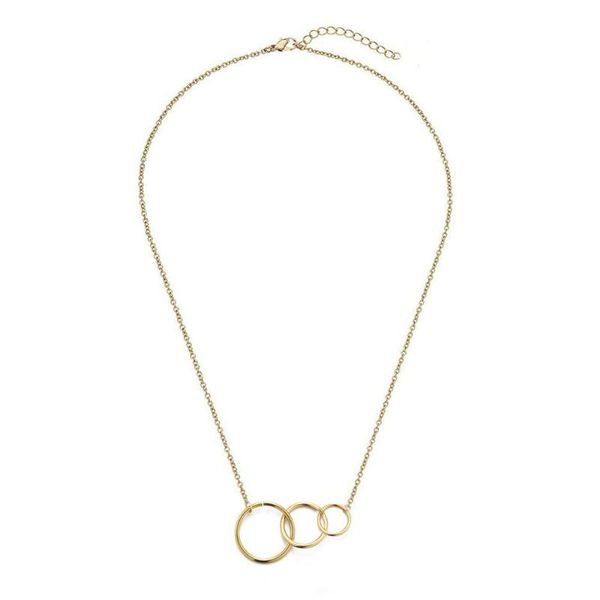 pendant necklaces simple stainless steel round necklace for women double layers chain 3 circle engagement jewelry, Silver
pendant necklaces simple stainless steel round necklace for women double layers chain 3 circle engagement jewelry, Silver