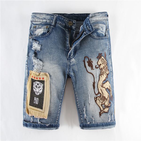 animal lion embroidery jean shorts men 2019 summer ripped denim short pants male patchwork streetwear men's shorts hip hop short, White;black
animal lion embroidery jean shorts men 2019 summer ripped denim short pants male patchwork streetwear men's shorts hip hop short, White;black