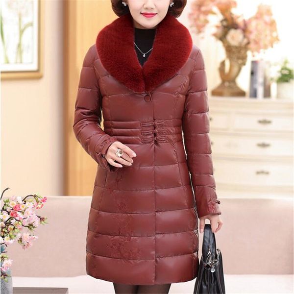 middle-aged women winter coat high-end elegant fashion fur collar thick warm coat jacket long eiderdown cotton leather coats, Tan;black
middle-aged women winter coat high-end elegant fashion fur collar thick warm coat jacket long eiderdown cotton leather coats, Tan;black
