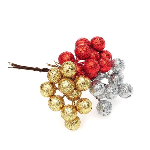 

10pcs/lot christmas tree hanging baubles fruit ball event party ornament red sliver gold christmas decorations for home new year