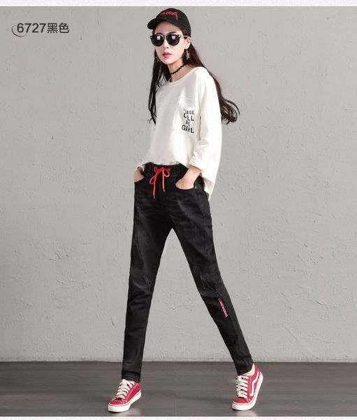 black since the waist elastic waist jeans trousers joker loose haroun pants, leisure pants students show thin leg pants, Blue
black since the waist elastic waist jeans trousers joker loose haroun pants, leisure pants students show thin leg pants, Blue