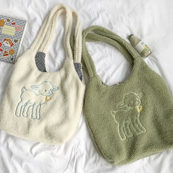 women shoulder bag large capacity lamb like fabric tote embroidery canvas handbag shopping bag cute book bags for girls
women shoulder bag large capacity lamb like fabric tote embroidery canvas handbag shopping bag cute book bags for girls