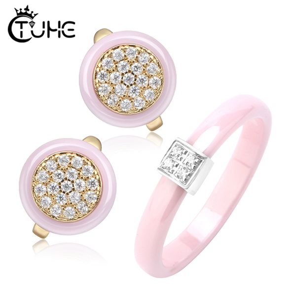 elegant style 3mm width ceramic rings earrings sets lovely pink jewlery sets for women wedding birthday party gift, Silver
elegant style 3mm width ceramic rings earrings sets lovely pink jewlery sets for women wedding birthday party gift, Silver