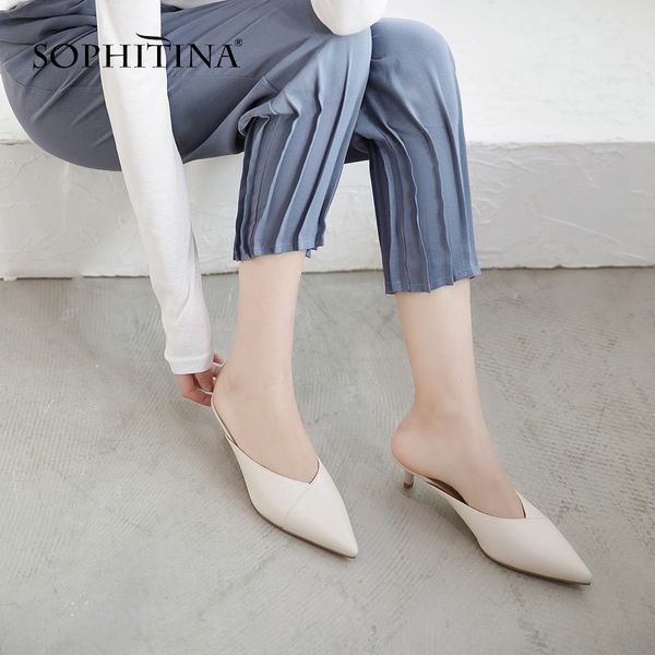 sophitina large size 33-43 slippers fashion shallow med thin heels solid explosion shoes cow leather slippers mo22, Black
sophitina large size 33-43 slippers fashion shallow med thin heels solid explosion shoes cow leather slippers mo22, Black