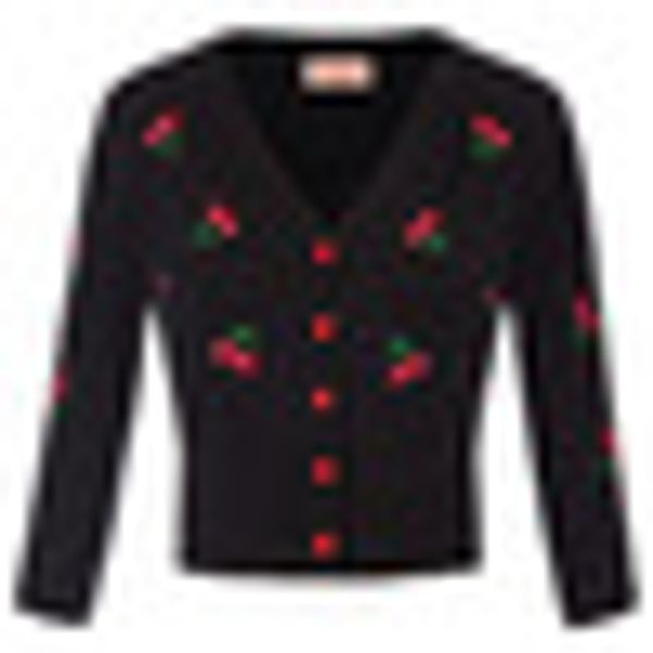 bp womens v neck button down knitwear cherries embroidery coat soft comfortable spring sweater cardigan tops ladies jacket shrug, Black;brown
bp womens v neck button down knitwear cherries embroidery coat soft comfortable spring sweater cardigan tops ladies jacket shrug, Black;brown