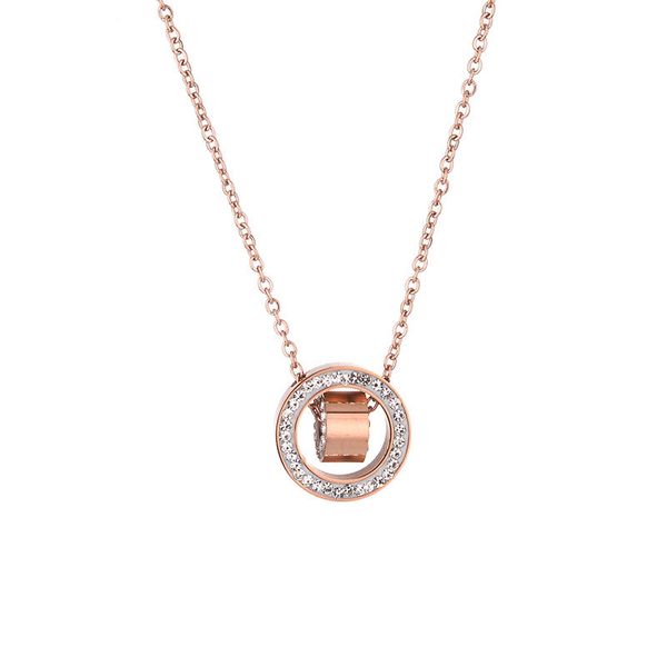fashion jewelry designer necklace and pendant chain double circle 18k rose gold stainless steel jewelry 2 pcs one lot, Black
fashion jewelry designer necklace and pendant chain double circle 18k rose gold stainless steel jewelry 2 pcs one lot, Black