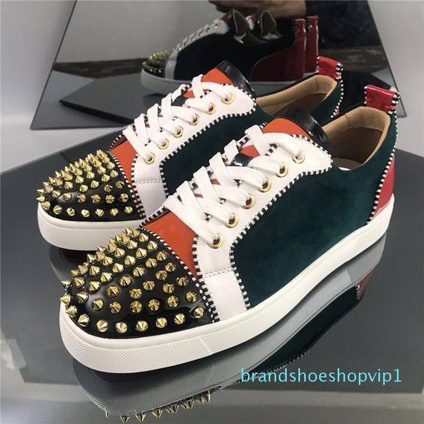 brand design sneaker spiked men's red bottom sneakers low suede genuine leather spikes toe factory wholesale 35-46 q2, Black
brand design sneaker spiked men's red bottom sneakers low suede genuine leather spikes toe factory wholesale 35-46 q2, Black