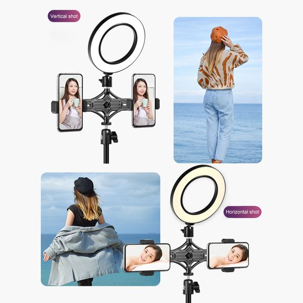 trípode de aluminio + 6,2 "/16cm luz de anillo led + soporte clip teléfono dual para maquillaje vlogg youtube video tiktok lifestream
trípode de aluminio + 6,2 "/16cm luz de anillo led + soporte clip teléfono dual para maquillaje vlogg youtube video tiktok lifestream