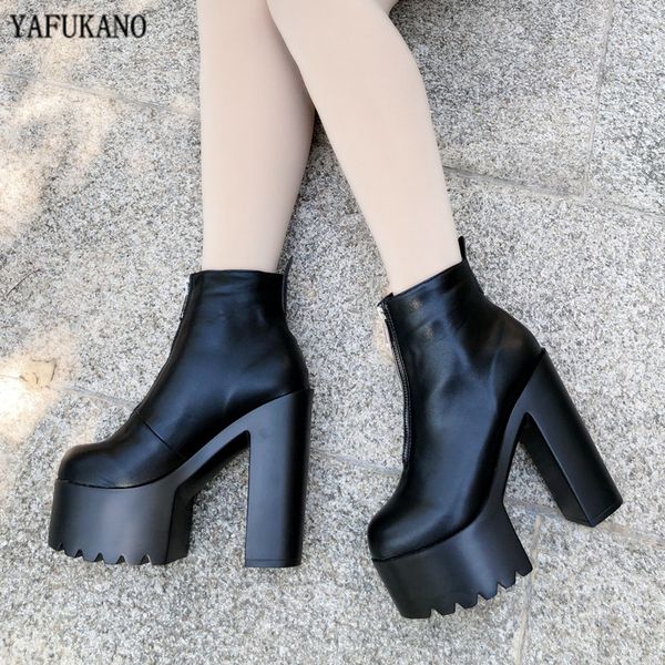 14 cm fashion black thick heel short boots spring autumn soft leather platform boots womens dress party ankle high heels
14 cm fashion black thick heel short boots spring autumn soft leather platform boots womens dress party ankle high heels