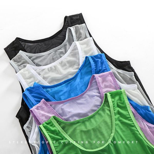 men tank transparent mesh sleepwear see through nightwear sleeveless tees underwear male black white vest, Black;brown
men tank transparent mesh sleepwear see through nightwear sleeveless tees underwear male black white vest, Black;brown