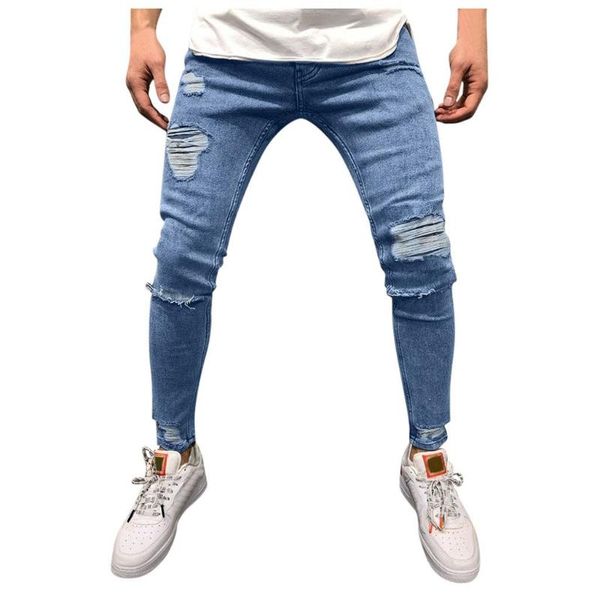 skinny jeans men streetwear destroyed ripped jeans homme hip hop broken male pencil biker pants streetwear 2020, Blue
skinny jeans men streetwear destroyed ripped jeans homme hip hop broken male pencil biker pants streetwear 2020, Blue