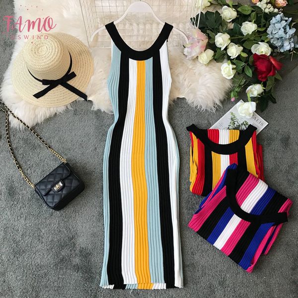 summer 2020 new round neck rainbow vertical striped women vintage knit dress sleeveless pullovers ladies vestido, Black;gray
summer 2020 new round neck rainbow vertical striped women vintage knit dress sleeveless pullovers ladies vestido, Black;gray