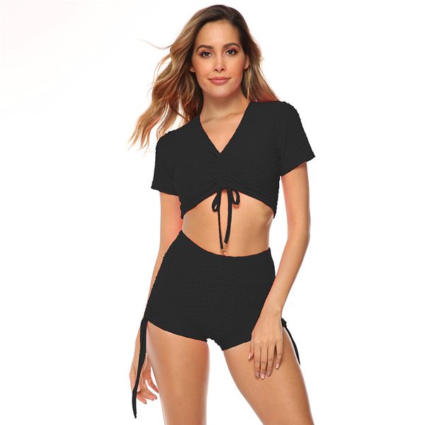 women beehive gym clothing solid color yoga pants high waist honeycomb sport wear lift butts exercise body mechanics sets, White;black
women beehive gym clothing solid color yoga pants high waist honeycomb sport wear lift butts exercise body mechanics sets, White;black