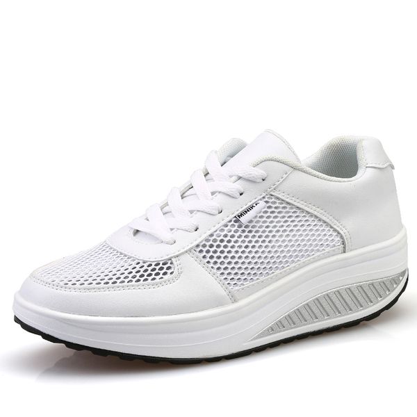 new women casual shoes women fitness lace up platform slimming height increasing, Black;white
new women casual shoes women fitness lace up platform slimming height increasing, Black;white