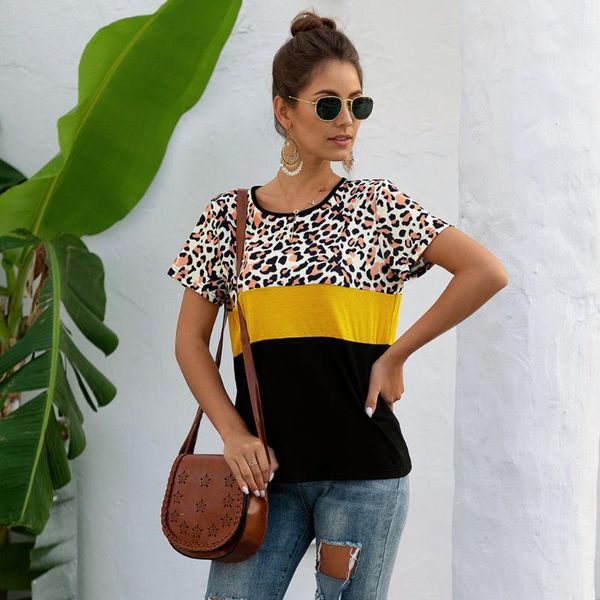 leopard print t shirt women round neck short sleeve t-shirt color patchwork slim t-shirt casual wear soft fabrics #30, White
leopard print t shirt women round neck short sleeve t-shirt color patchwork slim t-shirt casual wear soft fabrics #30, White