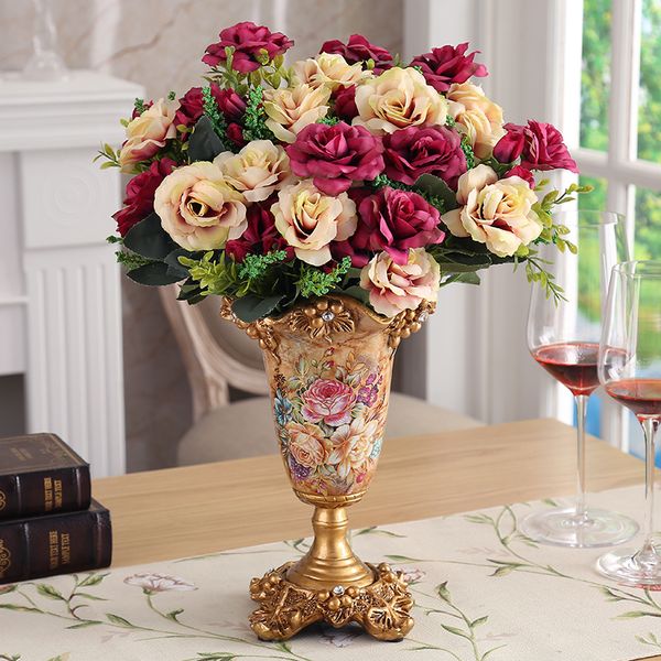 european luxury classical vase+silk flower figurine home decoration livingroom deskretro flowerpot ornaments resin crafts
european luxury classical vase+silk flower figurine home decoration livingroom deskretro flowerpot ornaments resin crafts