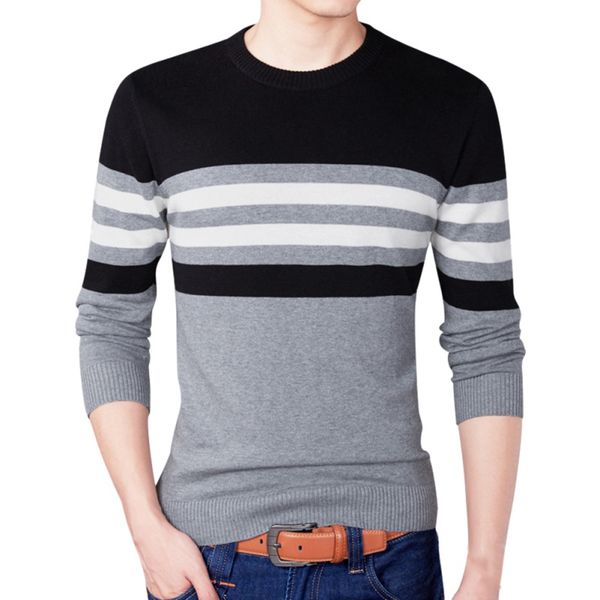 newmen 2018 autumn fashion casual striped cotton sweater men o-neck warm 100% cotton knit men's sweaters pullovers coat1, White;black
newmen 2018 autumn fashion casual striped cotton sweater men o-neck warm 100% cotton knit men's sweaters pullovers coat1, White;black