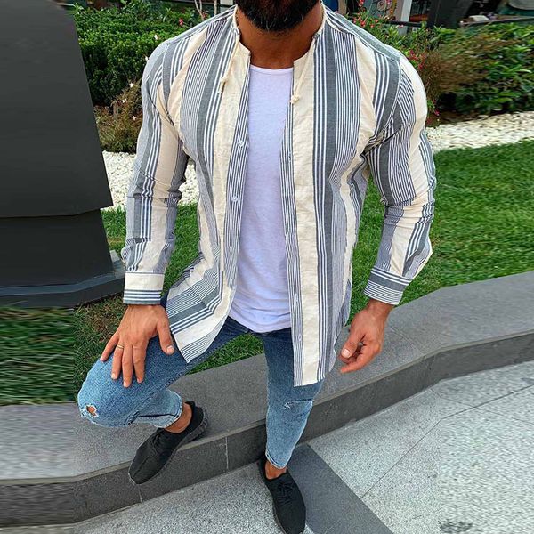 2020 new men shirts men's casual retro slim striped male long sleeve single-breasted shirt plus size, White;black
2020 new men shirts men's casual retro slim striped male long sleeve single-breasted shirt plus size, White;black