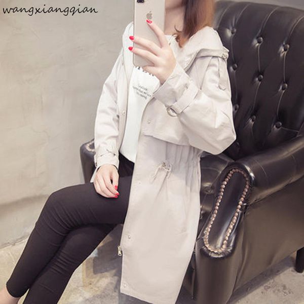 spring autumn trench women's coat new style fashion long hooded solid color windbreaker causal loose large size coat female b479, Tan;black
spring autumn trench women's coat new style fashion long hooded solid color windbreaker causal loose large size coat female b479, Tan;black