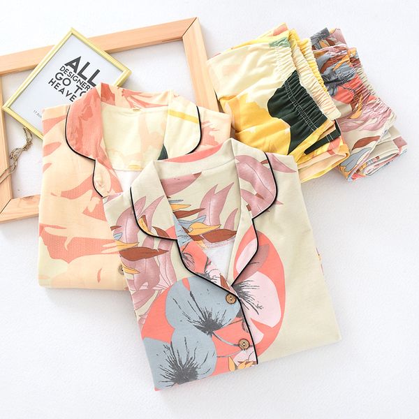 spring new 100% cotton womens pajamas flowers and leaves printing pijama mujer long sleeve knitting cardigan 2 piece women wear, Black;red
spring new 100% cotton womens pajamas flowers and leaves printing pijama mujer long sleeve knitting cardigan 2 piece women wear, Black;red
