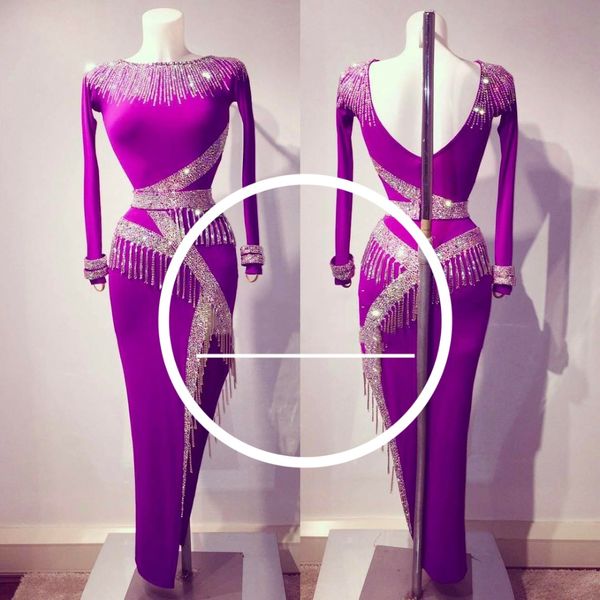 high end customize latin dance dress for women purple long-sleeved shining diamond professional ballroom cha cha dancing dresses, Black;red
high end customize latin dance dress for women purple long-sleeved shining diamond professional ballroom cha cha dancing dresses, Black;red