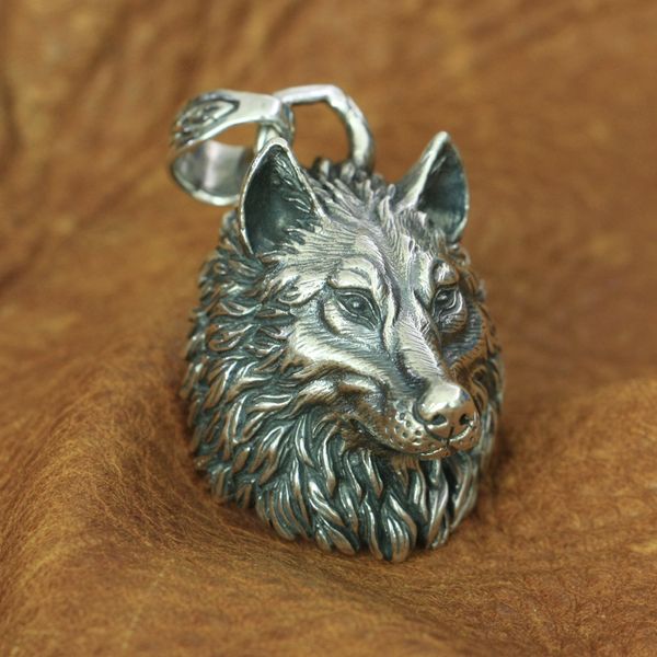huge 925 sterling silver high details wolf pendant mens biker rock punk pendant ta192 just pendant