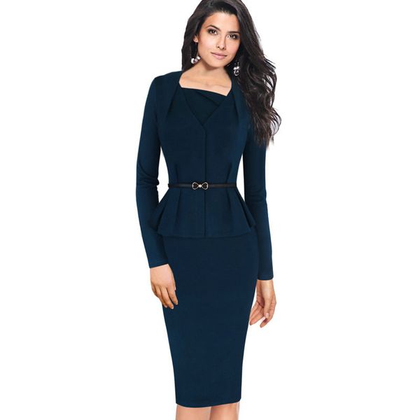 lcw new design womens elegant peplum slim tunic belted vintage casual wear to work business office bodycon pencil sheath dress, White;black
lcw new design womens elegant peplum slim tunic belted vintage casual wear to work business office bodycon pencil sheath dress, White;black