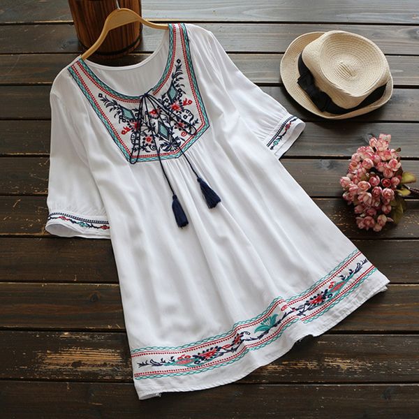 summer ethnic boho embroidery blouse women short sleeve casual blouses shirt plus size women clothing blusas mujer de moda, White
summer ethnic boho embroidery blouse women short sleeve casual blouses shirt plus size women clothing blusas mujer de moda, White