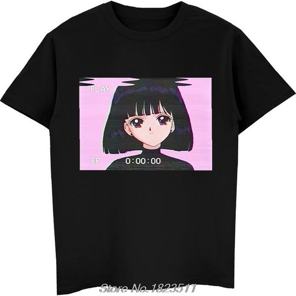 fashion sad girl retro japanese anime vaporwave t-shirt men funny tee shirt harajuku streetwear, White;black
fashion sad girl retro japanese anime vaporwave t-shirt men funny tee shirt harajuku streetwear, White;black
