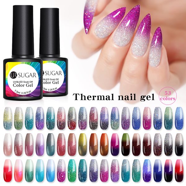 ur sugar 7.5ml thermal nail gel polish temperature color changing holographic glitter temperature soak off uv gel varnish, Red;pink
ur sugar 7.5ml thermal nail gel polish temperature color changing holographic glitter temperature soak off uv gel varnish, Red;pink